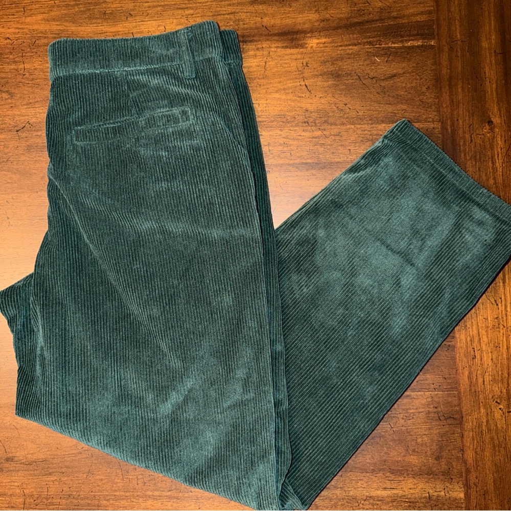 BOUND Green Relaxed Fit Corduroy Trousers Size M